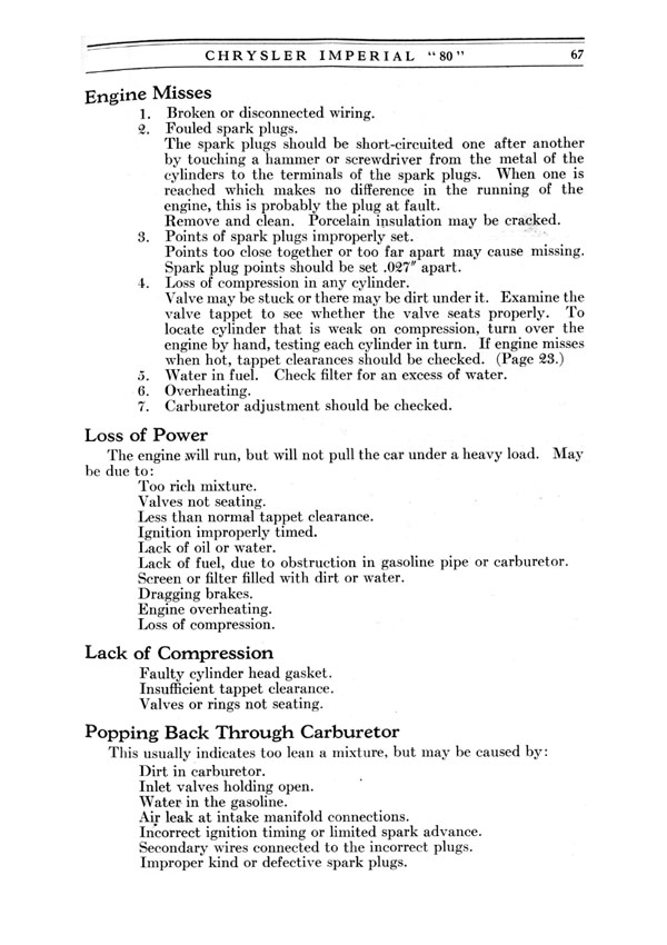 1926 Chrysler Imperial 80 Operators Manual Page 18